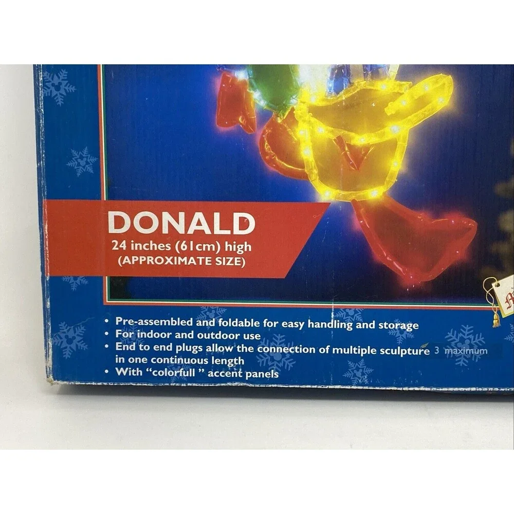Vintage 1998 Donald Duck Miniature Light‎ Sculpture Christmas Mickey Unlimited